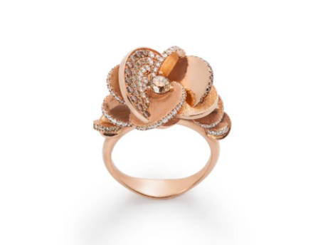 bague diamant rose champagne