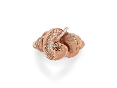 bague fleur rose des sables